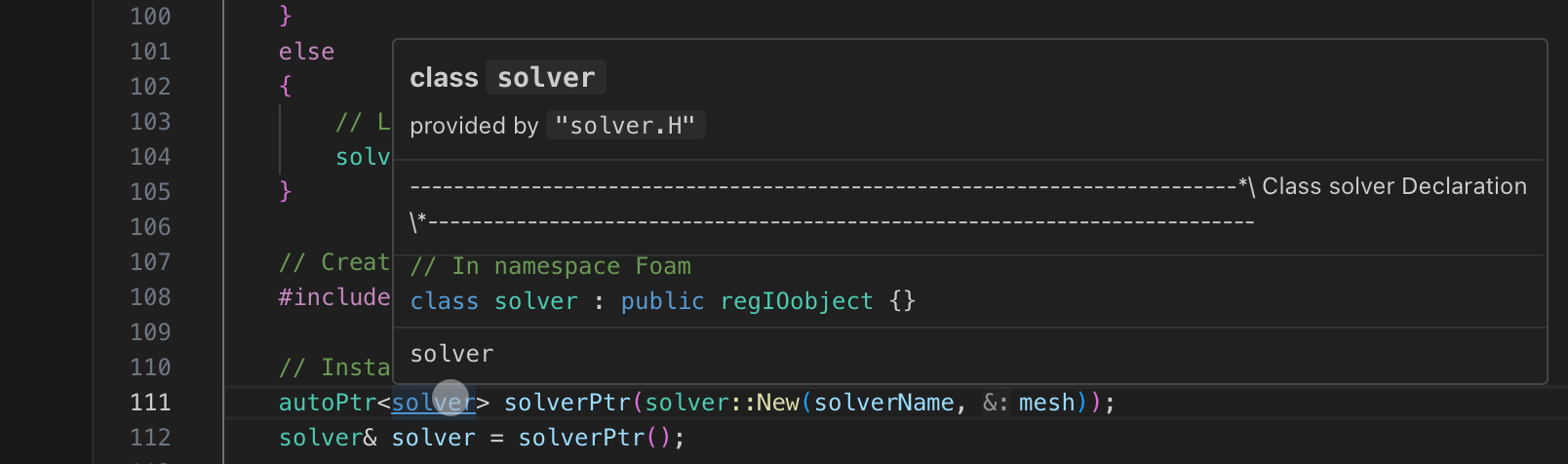 Type definition for OpenFOAM